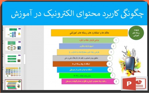 پاورپوینت چگونگی کاربرد محتوای الکترونیک درآموزش 