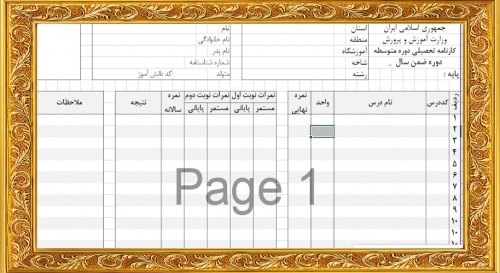 کارنامه خام دانش آموزی