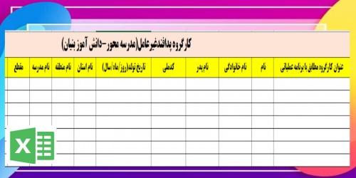 فرم کارگروه پدافندغیرعامل(مدرسه محور-دانش آموز بنیان)