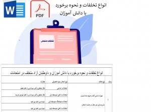 انواع تخلفات و نحوه برخورد با دانش آموزان 