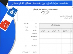 فرم خام مشخصات عوامل اجرایی ویژه رشته های همگانی نقاشی همگانی