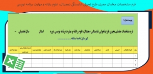 فرم مشخصات معلمان مجری طرح تحولی شایستگی دیجیتال، علوم رایانه و مهارت برنامه نویسی  