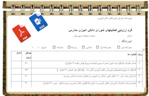 فرم فرم ارزیابی فعالیتهای شورای دانش آموزی مدارس  