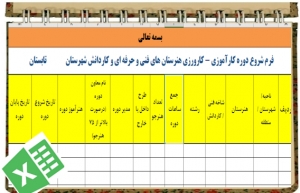 فرم شروع دوره کارآموزی  کارورزی هنرستان های فنی و حرفه ای و کاردانش